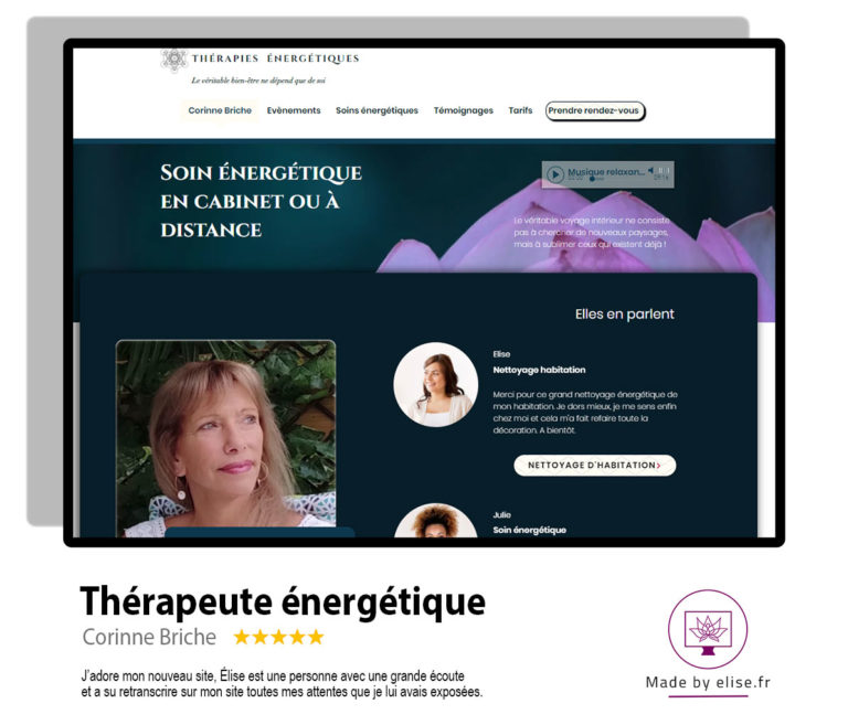 Site internet pour une thérapeute en soin énergétique